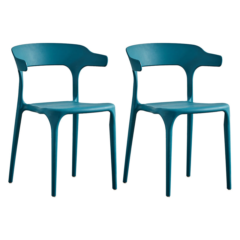 Ensemble de chaise de salle à manger en plastique à dossier ouvert empilable de chaise latérale moderne à la maison