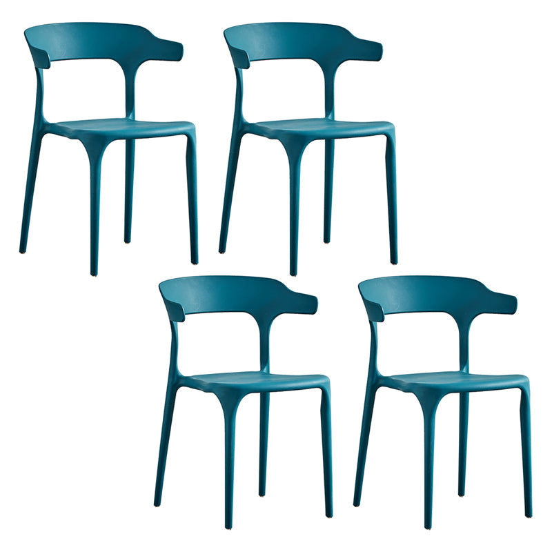 Ensemble de chaise de salle à manger en plastique à dossier ouvert empilable de chaise latérale moderne à la maison