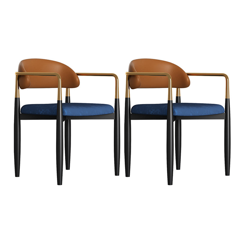 Contemporary Metal Dining Room ArmChairs Open Back Dining Side Chair for Home Use