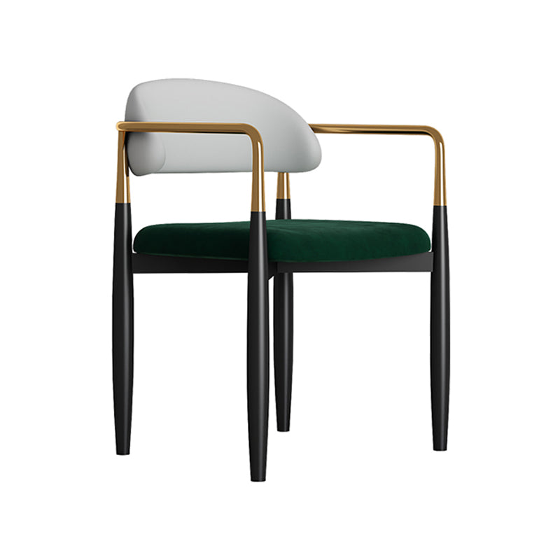 Contemporary Metal Dining Room ArmChairs Open Back Dining Side Chair for Home Use