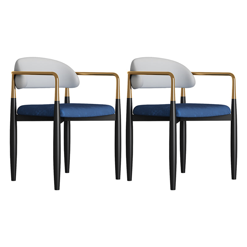 Contemporary Metal Dining Room ArmChairs Open Back Dining Side Chair for Home Use