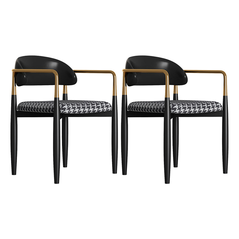 Contemporary Metal Dining Room ArmChairs Open Back Dining Side Chair for Home Use