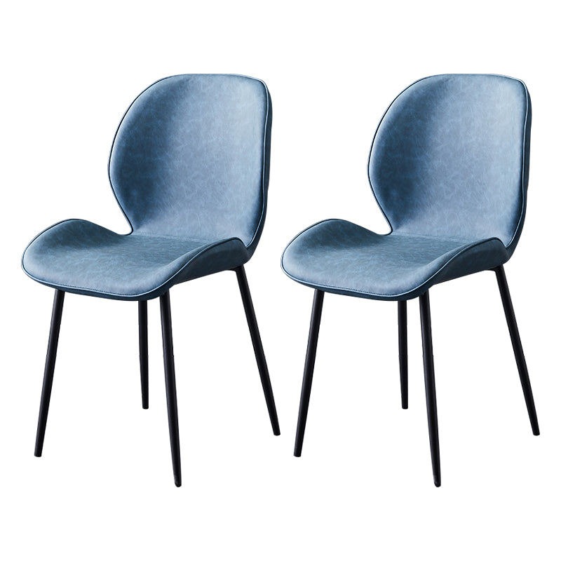 Home Scandinavian Side Chair Solid Back Metal Upholstered Dining Room Chair