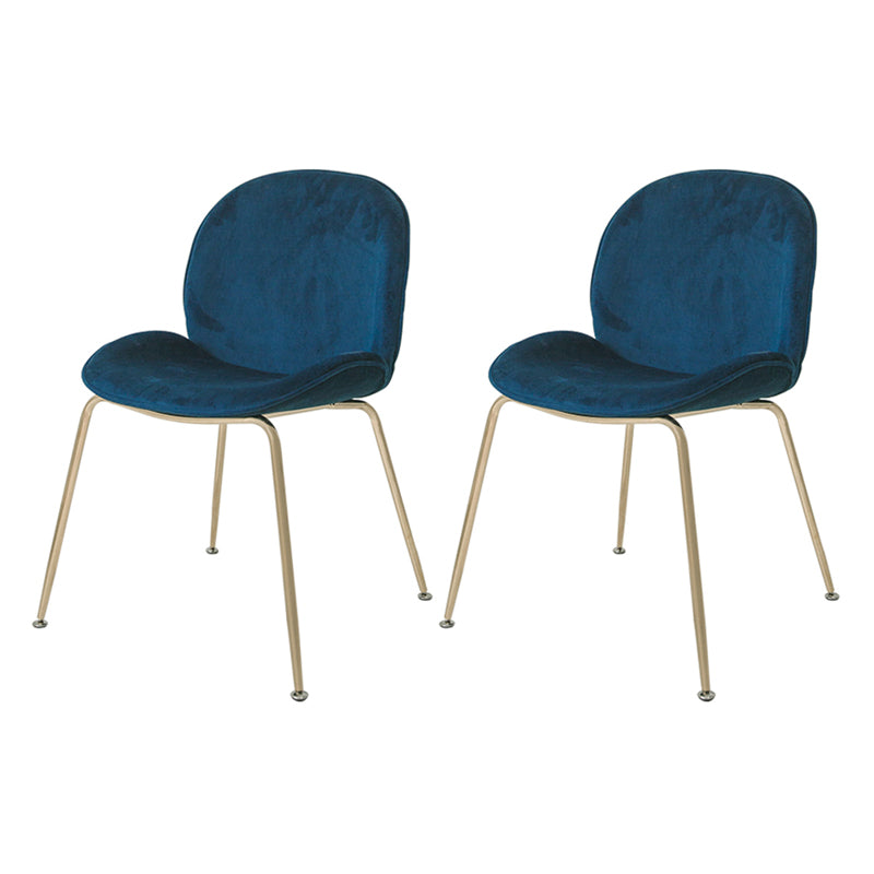 Chaise de salle à manger de Style Glam nordique, sans accoudoirs, avec pieds en métal