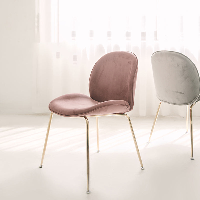 Chaise de salle à manger de Style Glam nordique, sans accoudoirs, avec pieds en métal