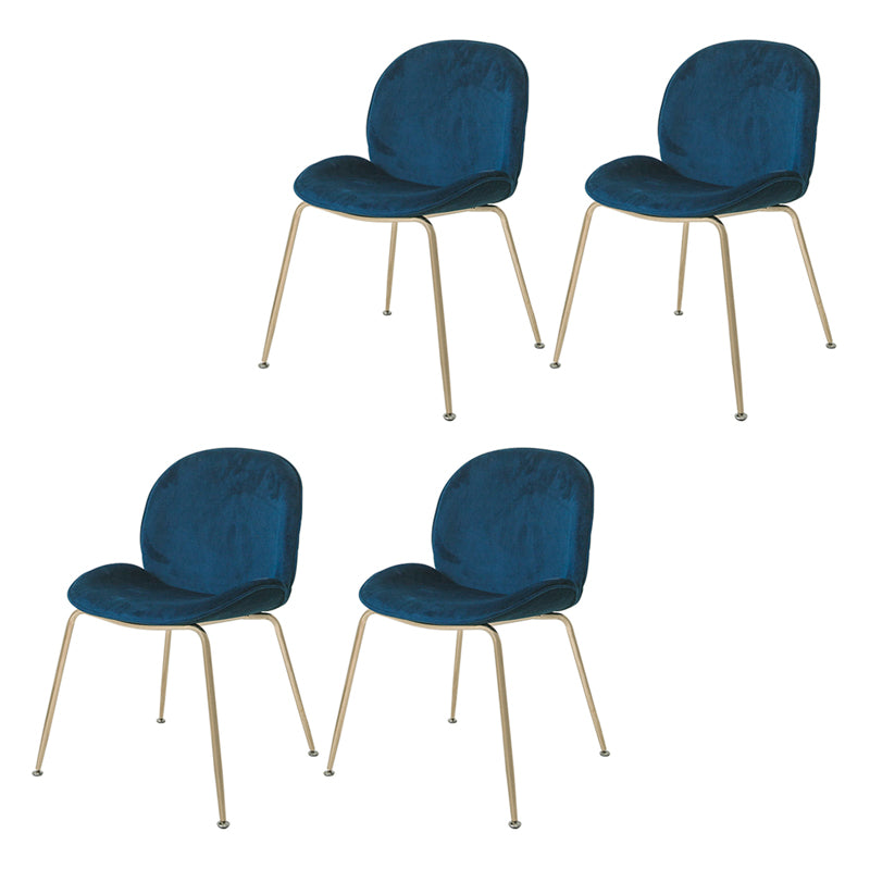 Chaise de salle à manger de Style Glam nordique, sans accoudoirs, avec pieds en métal