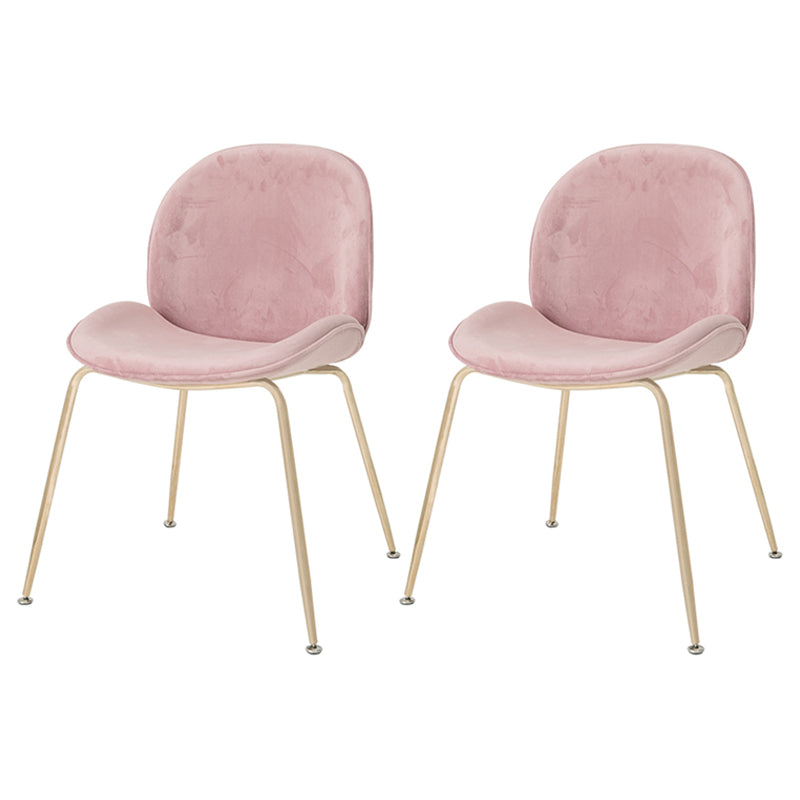 Chaise de salle à manger de Style Glam nordique, sans accoudoirs, avec pieds en métal