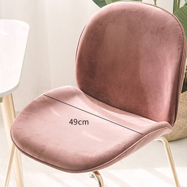 Chaise de salle à manger de Style Glam nordique, sans accoudoirs, avec pieds en métal