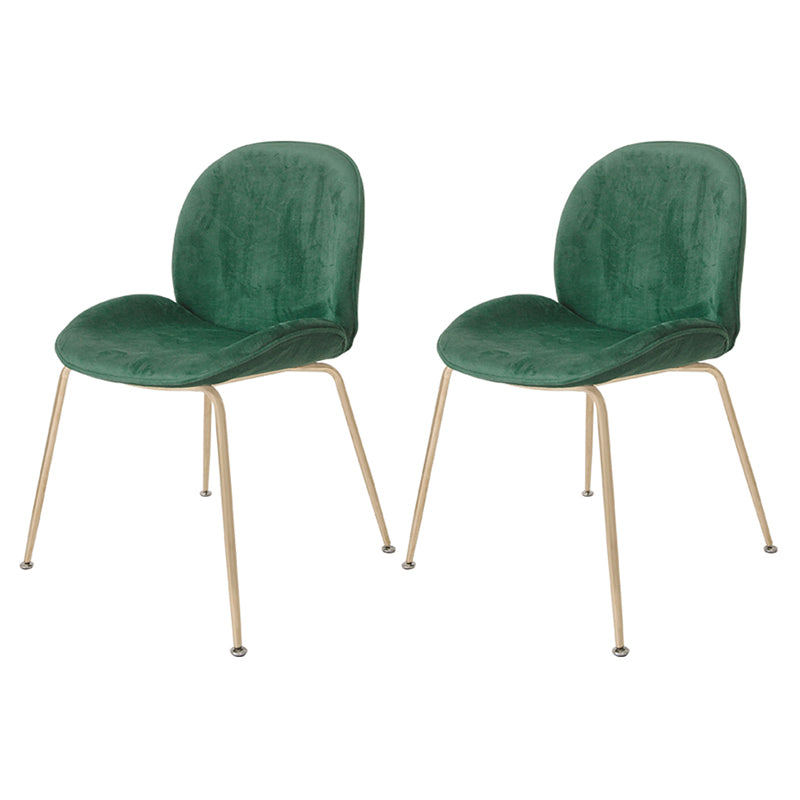 Chaise de salle à manger de Style Glam nordique, sans accoudoirs, avec pieds en métal