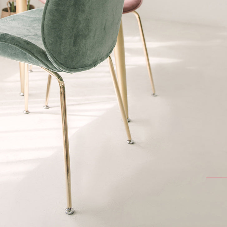 Chaise de salle à manger de Style Glam nordique, sans accoudoirs, avec pieds en métal