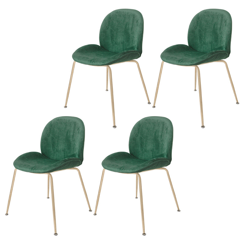 Chaise de salle à manger de Style Glam nordique, sans accoudoirs, avec pieds en métal
