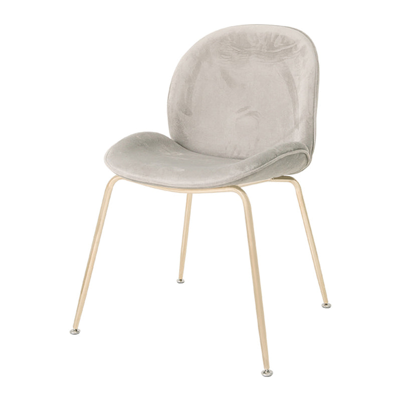 Chaise de salle à manger de Style Glam nordique, sans accoudoirs, avec pieds en métal