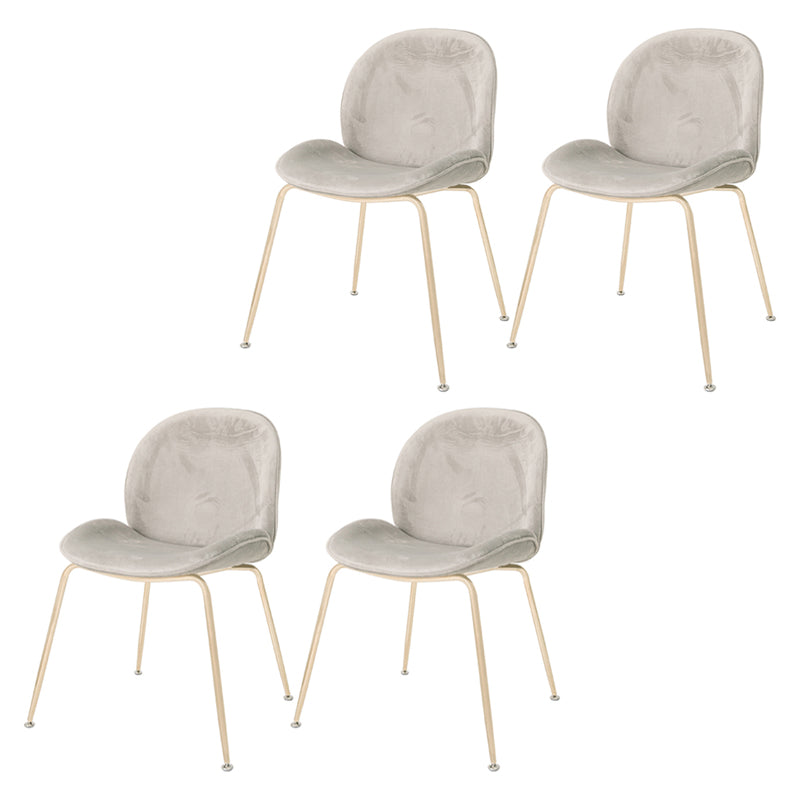 Chaise de salle à manger de Style Glam nordique, sans accoudoirs, avec pieds en métal
