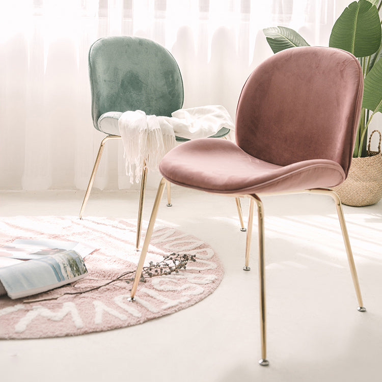 Chaise de salle à manger de Style Glam nordique, sans accoudoirs, avec pieds en métal