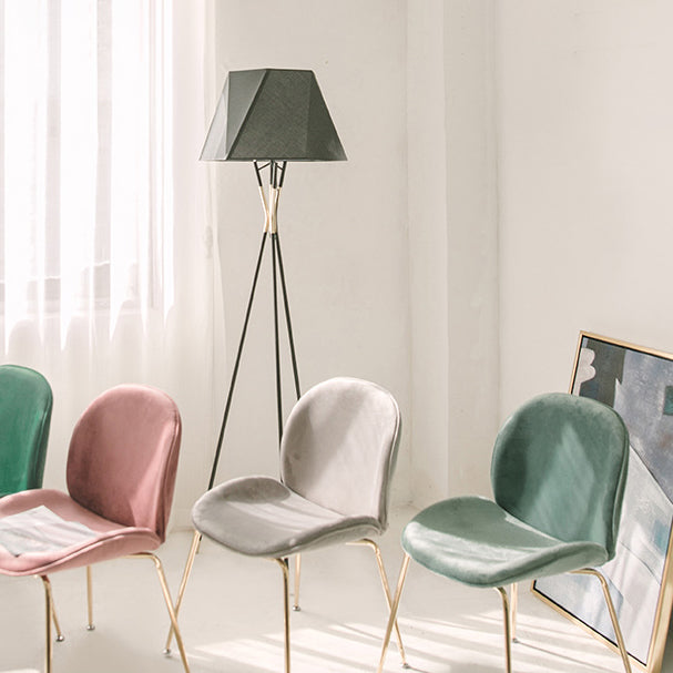 Chaise de salle à manger de Style Glam nordique, sans accoudoirs, avec pieds en métal