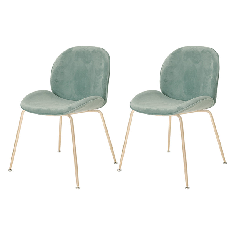 Chaise de salle à manger de Style Glam nordique, sans accoudoirs, avec pieds en métal