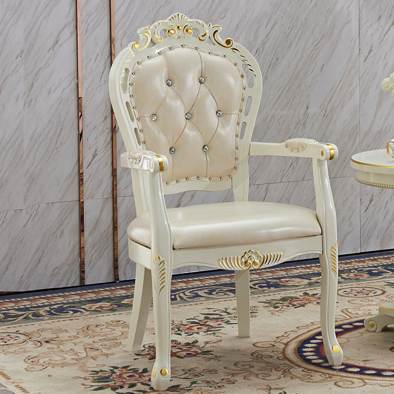 Victorian Style Solid Wood Dining Room Armchair King Louis Back Side Chair for Home Use