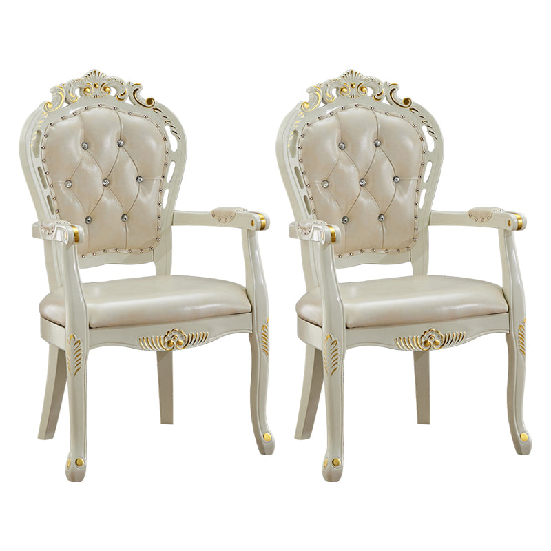 Victorian Style Solid Wood Dining Room Armchair King Louis Back Side Chair for Home Use