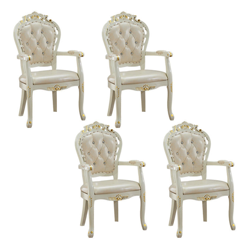 Victorian Style Solid Wood Dining Room Armchair King Louis Back Side Chair for Home Use