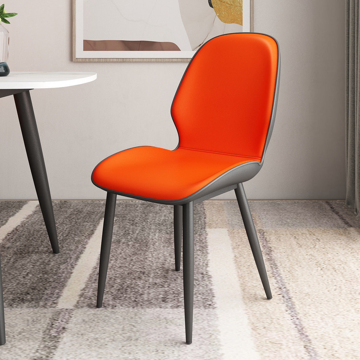 Upholstered Contemporary Restaurant Side Chair Parsons Matte Finish Dining Chair