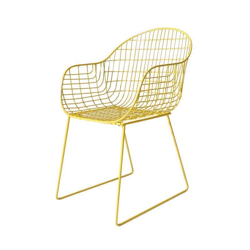 Contemporary Style Metal Dining Room Chair Windsor Back Arm Chair for Kitchen