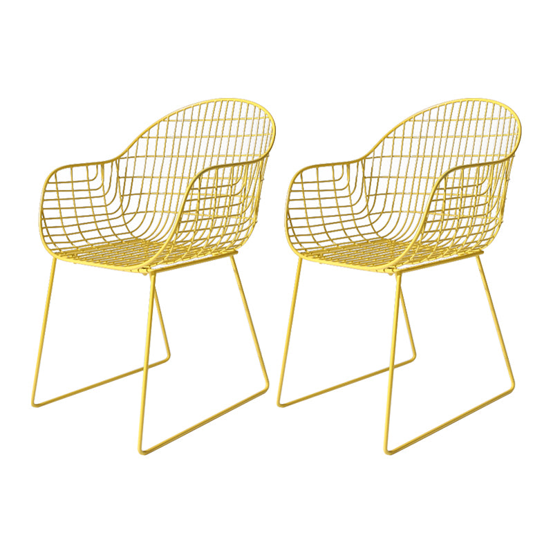 Contemporary Style Metal Dining Room Chair Windsor Back Arm Chair for Kitchen