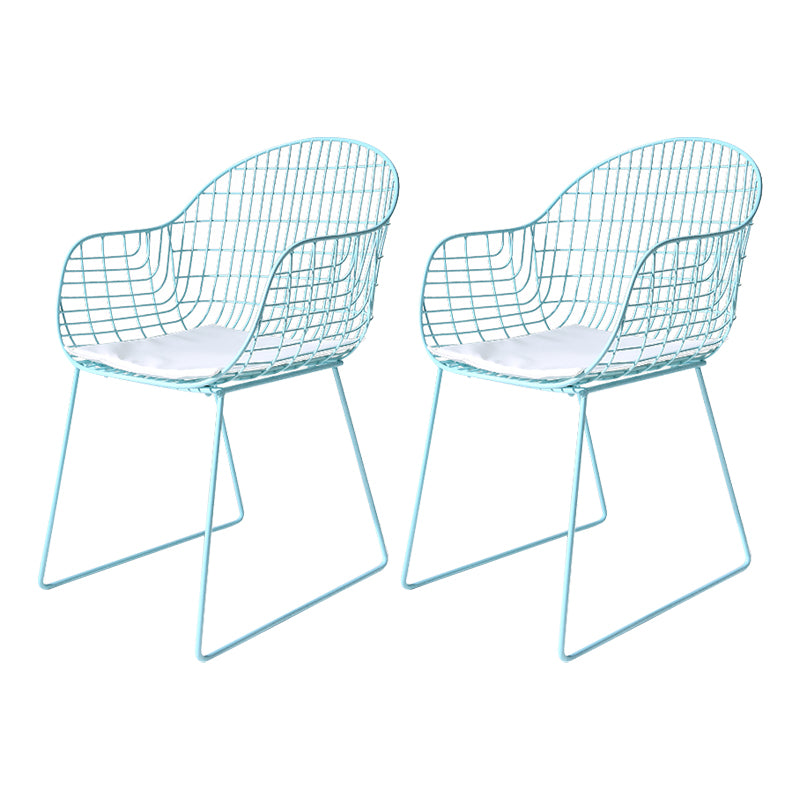 Contemporary Style Metal Dining Room Chair Windsor Back Arm Chair for Kitchen