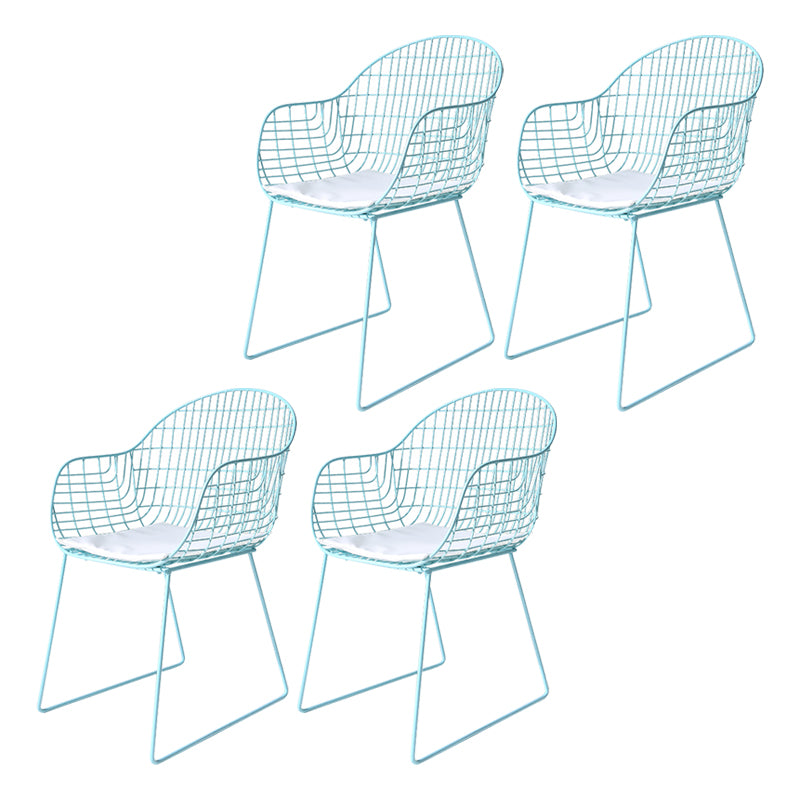 Contemporary Style Metal Dining Room Chair Windsor Back Arm Chair for Kitchen