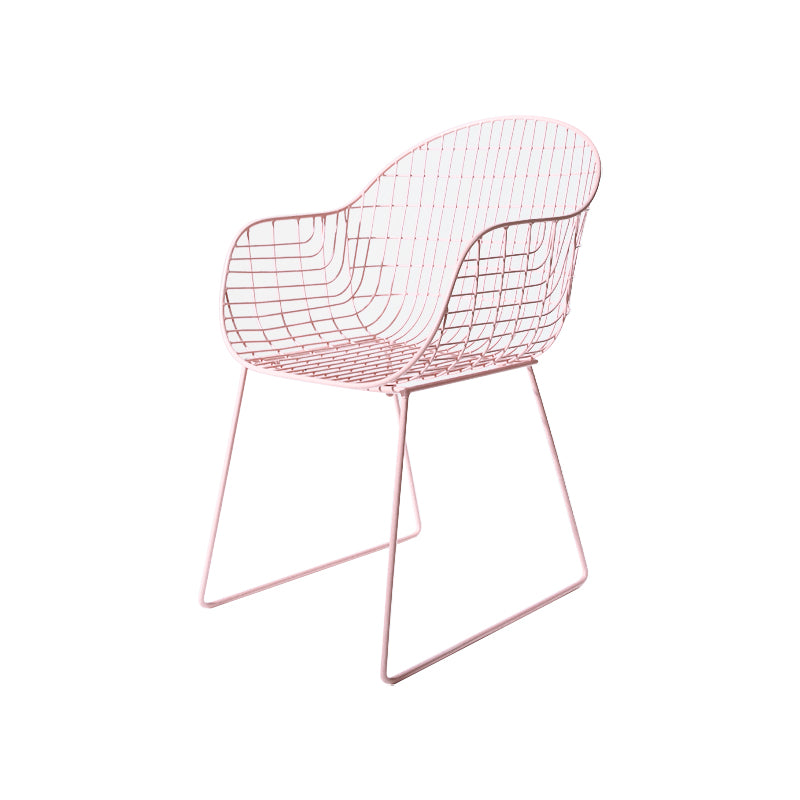 Contemporary Style Metal Dining Room Chair Windsor Back Arm Chair for Kitchen