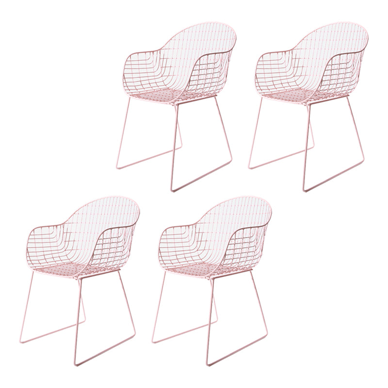 Contemporary Style Metal Dining Room Chair Windsor Back Arm Chair for Kitchen