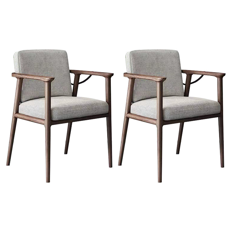 Traditional Style Ash Wood Chairs Solid Back Arm Kitchen Dining Chairs