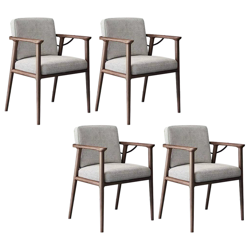 Traditional Style Ash Wood Chairs Solid Back Arm Kitchen Dining Chairs