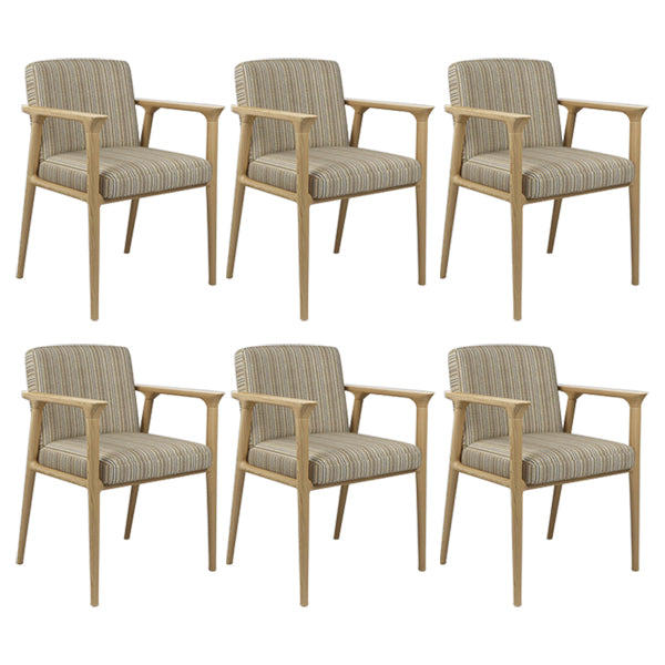 Traditional Style Ash Wood Chairs Solid Back Arm Kitchen Dining Chairs