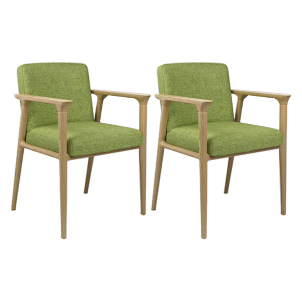 Traditional Style Ash Wood Chairs Solid Back Arm Kitchen Dining Chairs