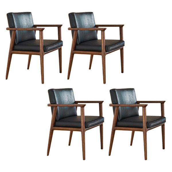 Traditional Style Ash Wood Chairs Solid Back Arm Kitchen Dining Chairs
