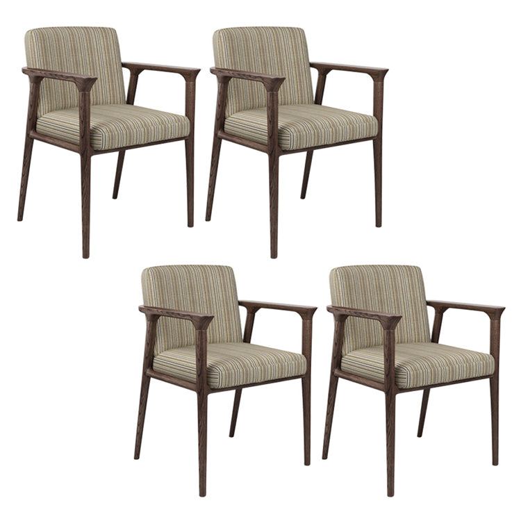 Traditional Style Ash Wood Chairs Solid Back Arm Kitchen Dining Chairs