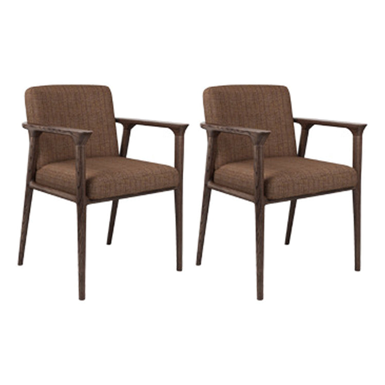 Traditional Style Ash Wood Chairs Solid Back Arm Kitchen Dining Chairs