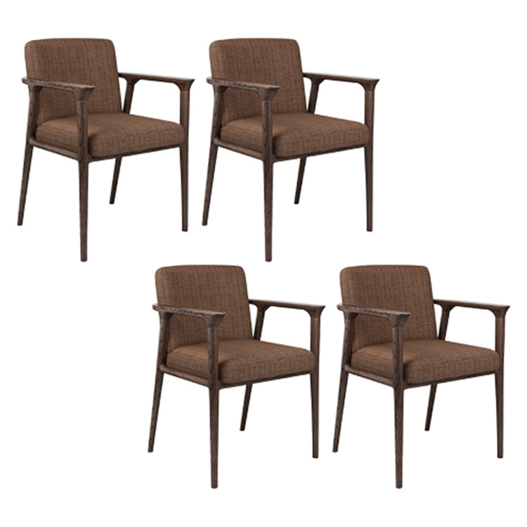 Traditional Style Ash Wood Chairs Solid Back Arm Kitchen Dining Chairs