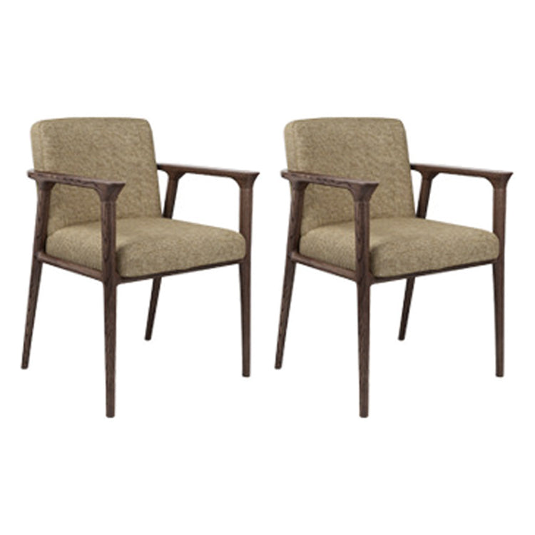 Traditional Style Ash Wood Chairs Solid Back Arm Kitchen Dining Chairs