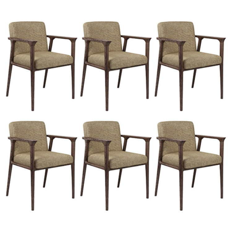 Traditional Style Ash Wood Chairs Solid Back Arm Kitchen Dining Chairs