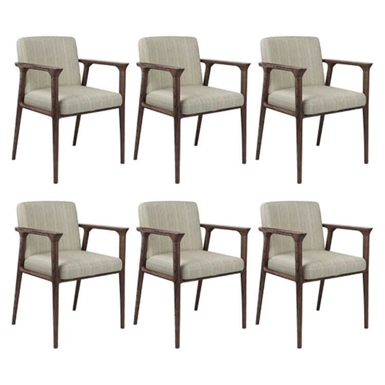 Traditional Style Ash Wood Chairs Solid Back Arm Kitchen Dining Chairs