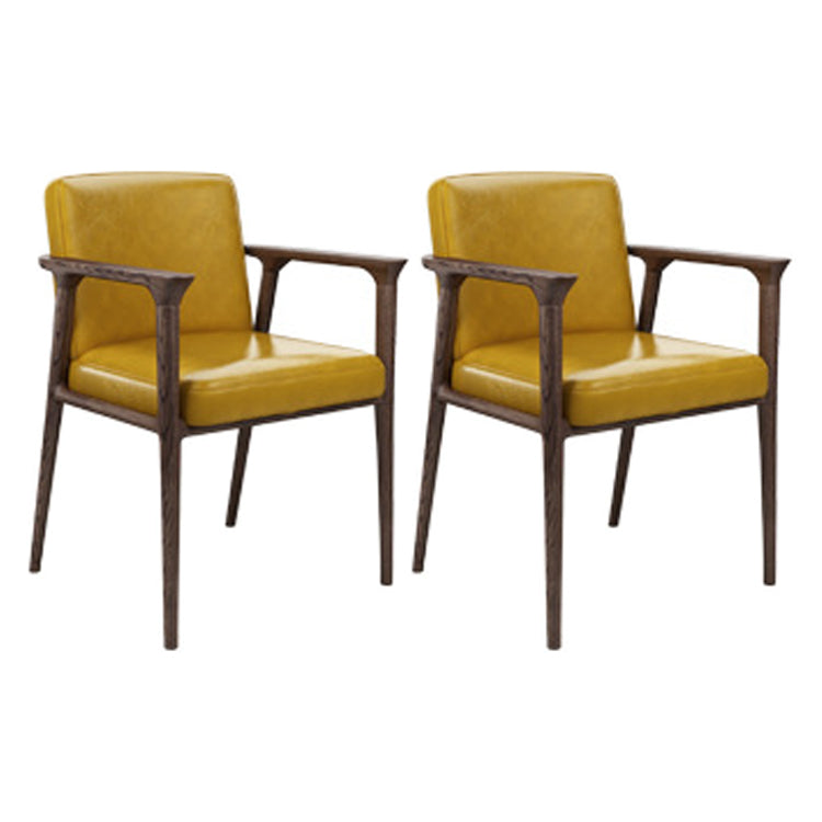 Traditional Style Ash Wood Chairs Solid Back Arm Kitchen Dining Chairs
