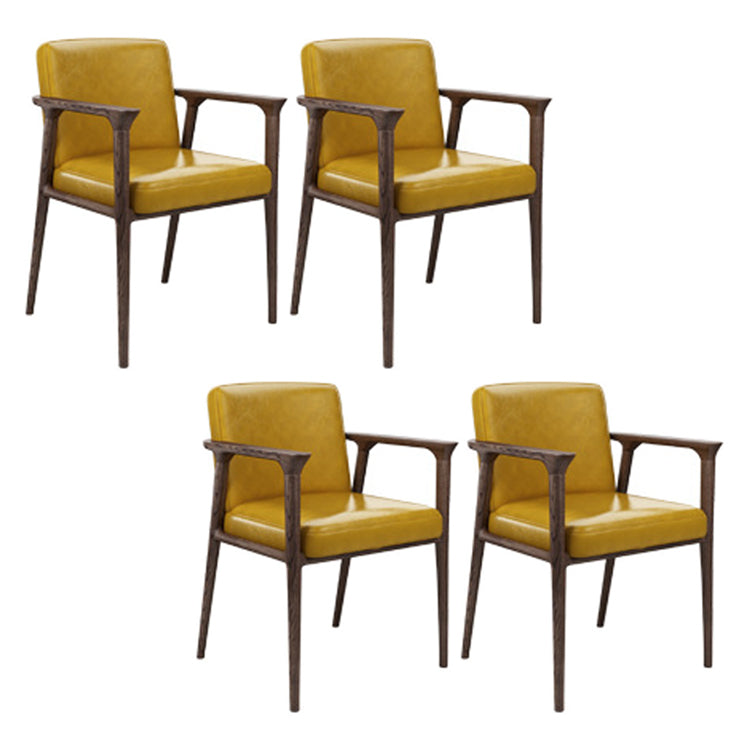 Traditional Style Ash Wood Chairs Solid Back Arm Kitchen Dining Chairs