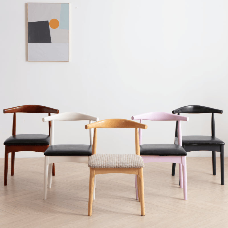 Scandinavian Style Wood Dining Chairs Dining Room Open Back Dining Side Armless Chair