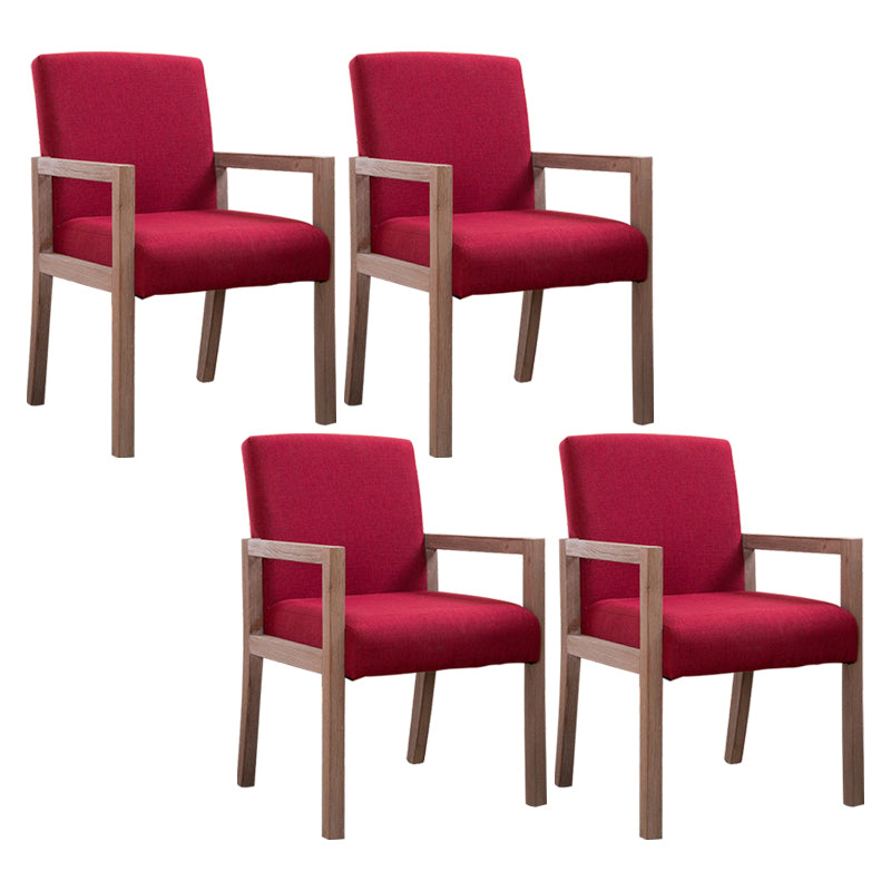 Country Style Pine Wood Chair Set Solid Back Dining Armchairs for Kitchen