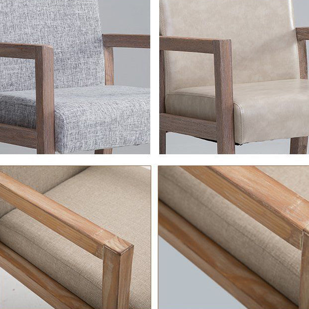 Country Style Pine Wood Chair Set Solid Back Dining Armchairs for Kitchen