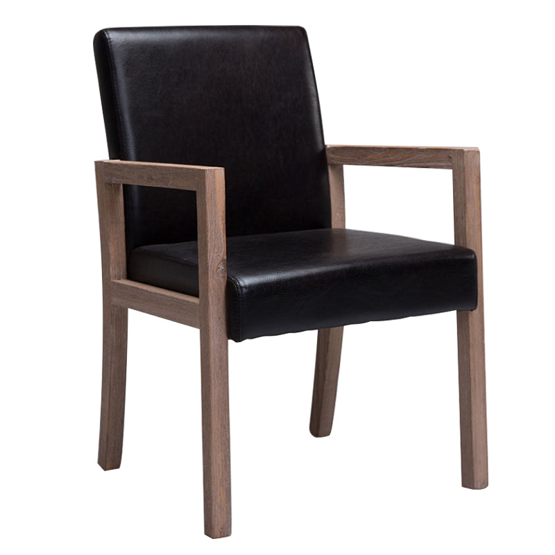 Country Style Pine Wood Chair Set Solid Back Dining Armchairs for Kitchen