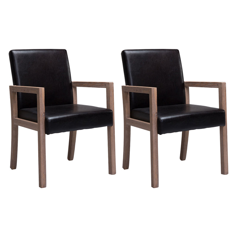 Country Style Pine Wood Chair Set Solid Back Dining Armchairs for Kitchen