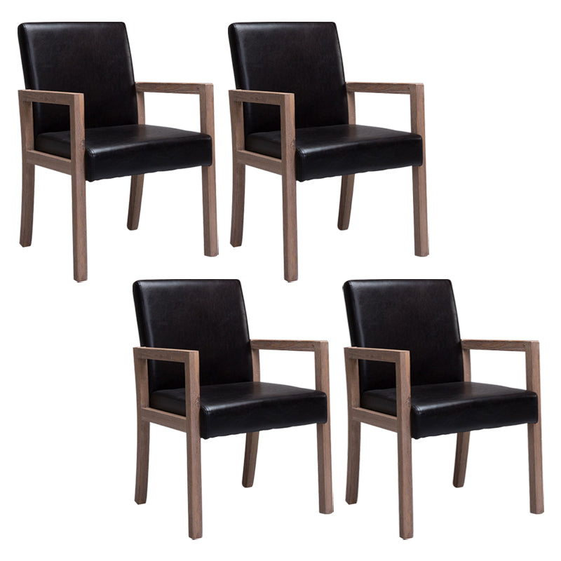 Country Style Pine Wood Chair Set Solid Back Dining Armchairs for Kitchen