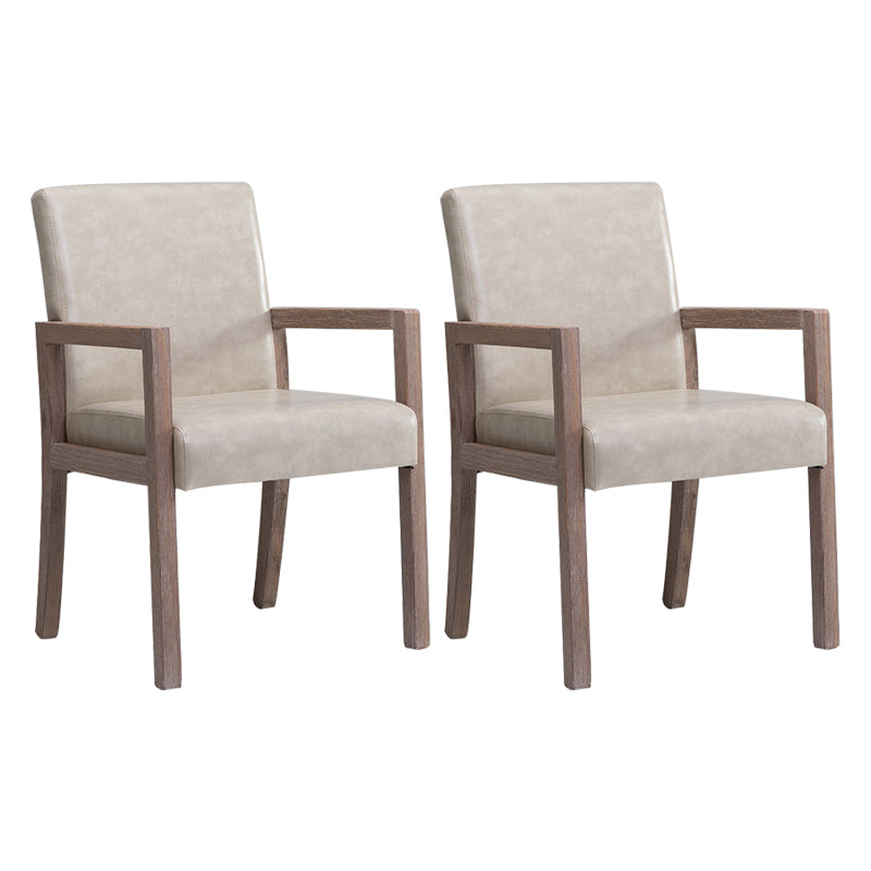 Country Style Pine Wood Chair Set Solid Back Dining Armchairs for Kitchen